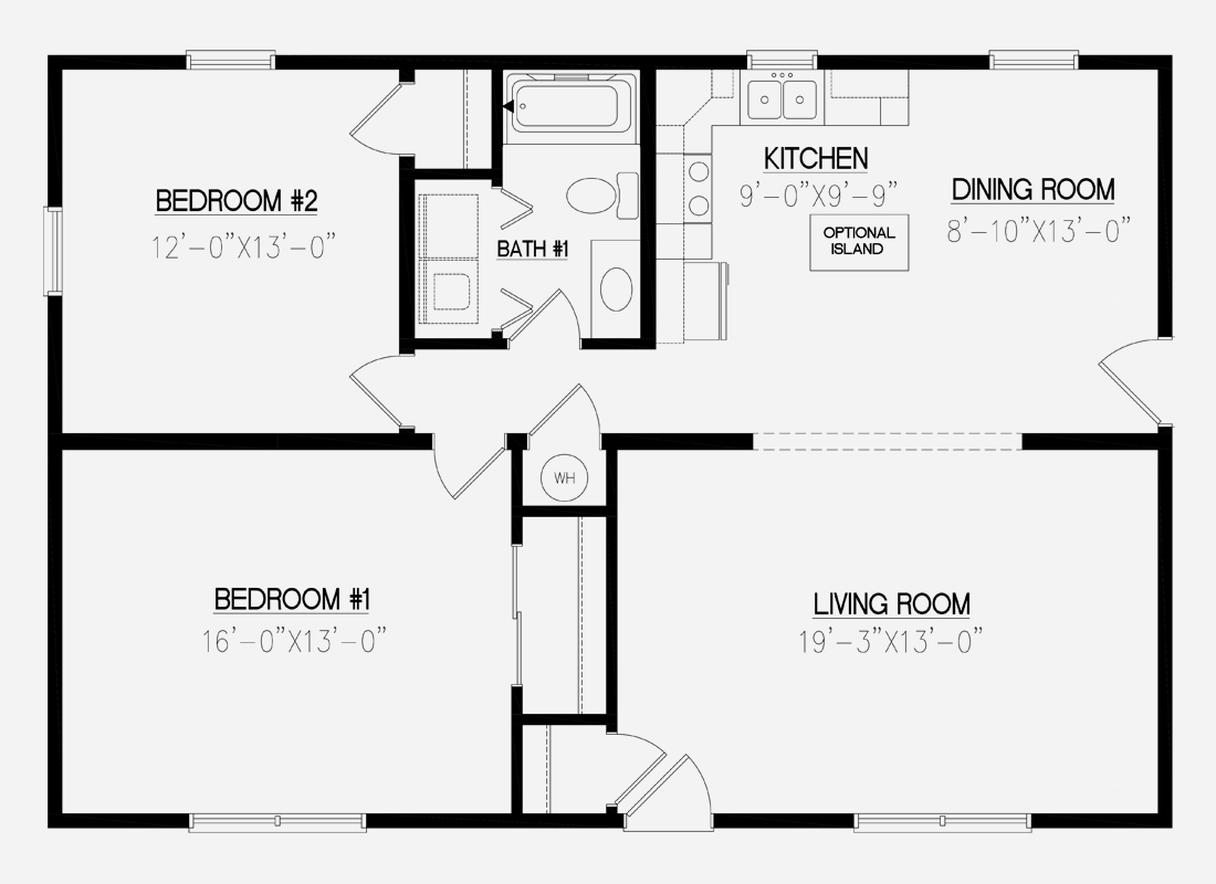 Harrison II floor plan with crawlspace
