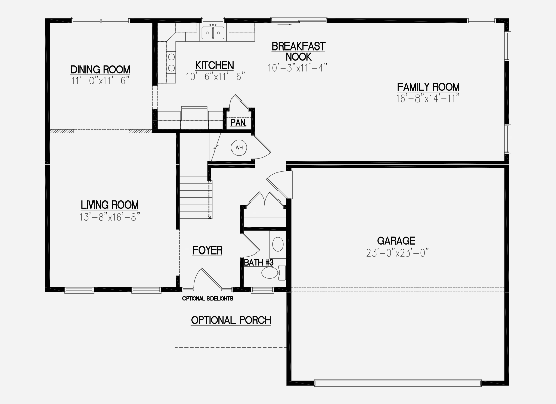 Edison Height Floor Plan with crawlspace