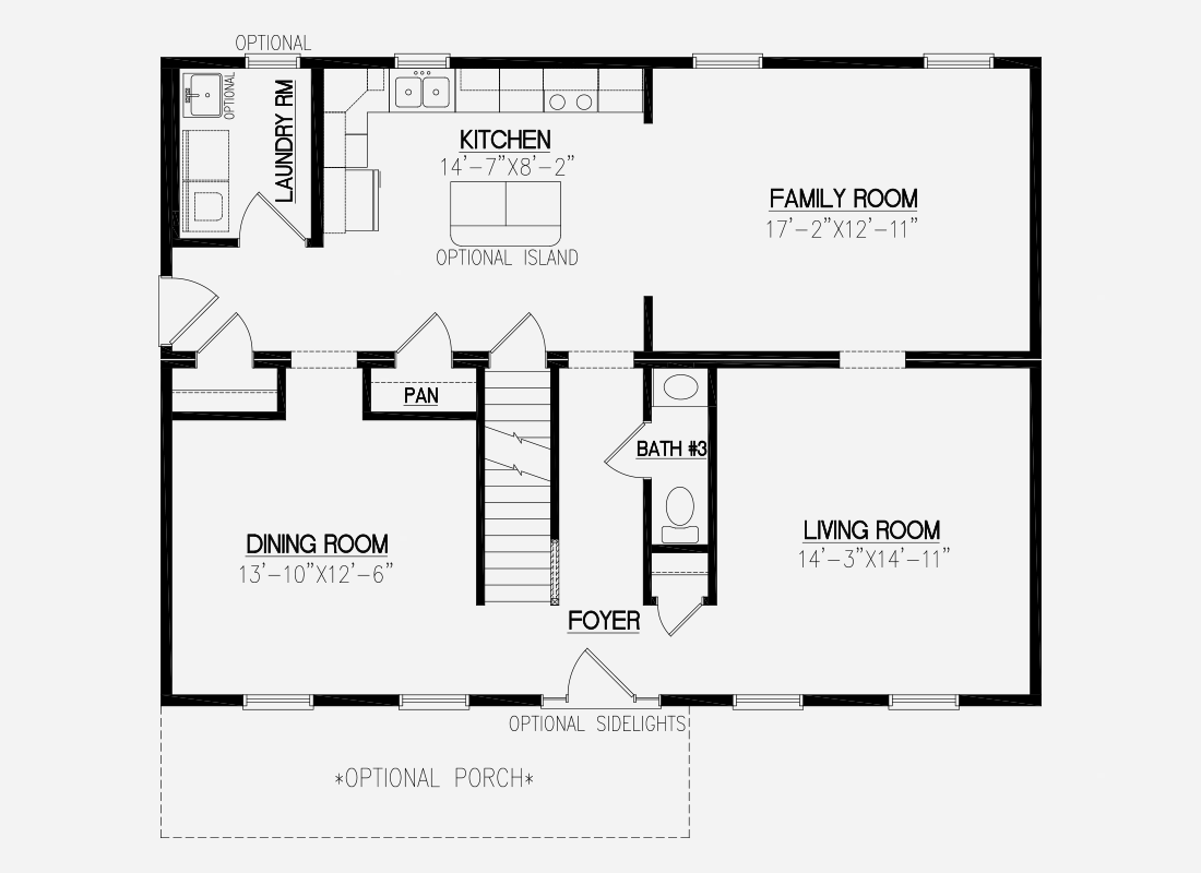 Foxboro I floor plan with basement